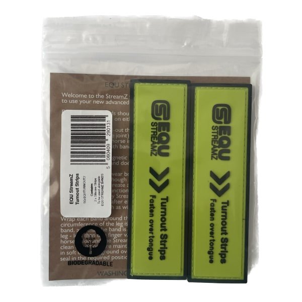 EQU Streamz turnout strips (pair) shown in  biodegradable packaging