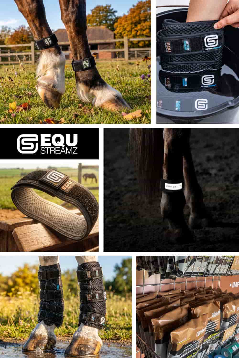 EQU StreamZ equine portfolio including horse bands, horse boots and accessories.